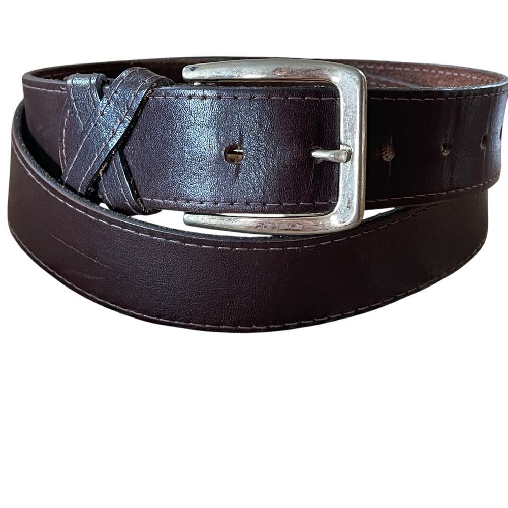 Oxford New York Genuine Cowhide Men's Dark Brown Leather Belt M/L 38-40